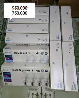 LAMPU LED PHILIPS 9 WATT 10 PACK = 40 BIJI