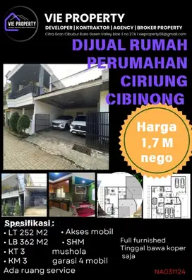 BU JUAL RUMAH LUAS MURAH DI PERUMAHAN CIRIUNG CIBINONG