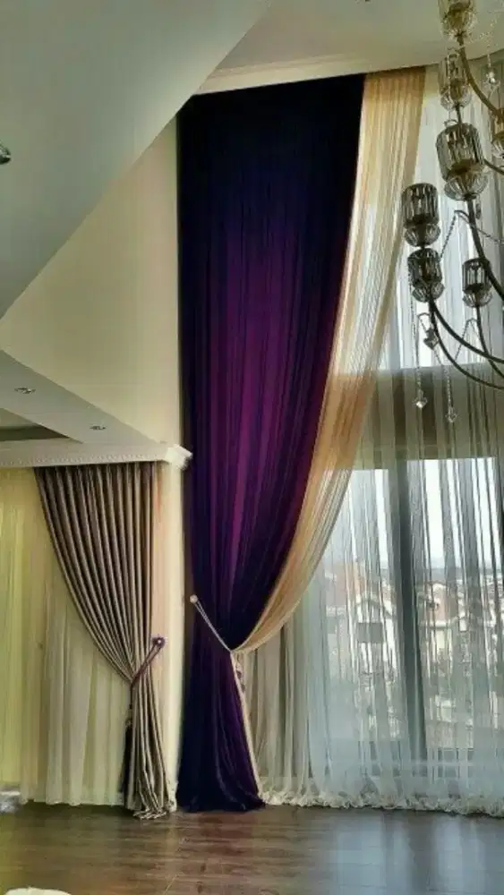 Pasang gordyn gorden murah vertikal roll blind jasa wallpaper dinding