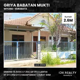 JUAL RUMAH Griya Babatan Mukti Surabaya Wiyung dkt Pratama Sampurna