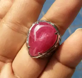 Batu Ruby madagascar ring perak