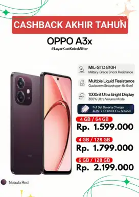 OPPO A3X BISA KREDIT SYARAT HANYA KTP