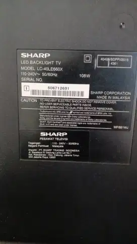 Led tv Sharp lc40le660x