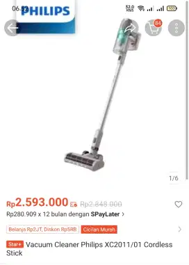 Philips Vacuum Cleaner XC2011/01 Tanpa Kabel Baru Gress