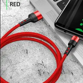 USAMS U26 Kabel Data Type C Fast Charging & LED Indikator - Merah