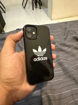 Iphone 12 Mini KEMENPERIN Black Hitam 64 GB Murah plus Case adidas ori
