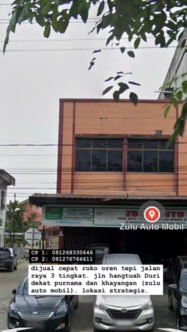 dijual cepat rumah / ruko 3 lantai di duri