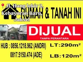 Dijual Rumah dan Tanah di Kebayoran Baru