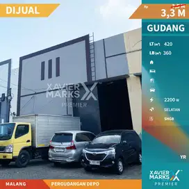 Dijual Gudang Siap Pakai Dekat Exit Tol di Pergudangan Depo Malang