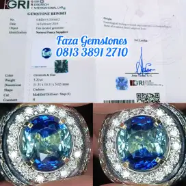 Fancy Sapphire Srilanka~5.20ct~GRI~Loupe Clean,Jewelry Quality,Ring GD