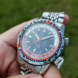 60s Vintage Enicar Sherpa Guide 600 GMT world timer Automatic like New