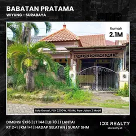 JUAL RUMAH Babatan Pratama Surabaya Wiyung Row Jalan 2 Mobil dkt Mukti