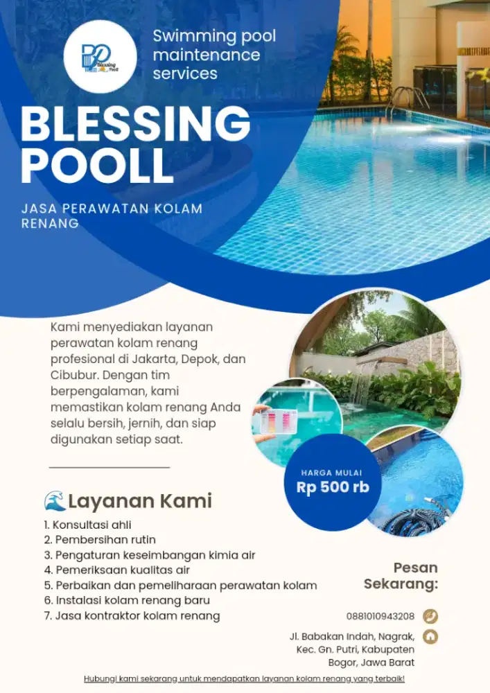 Jasa perawatan kolam (Blessing Pooll)