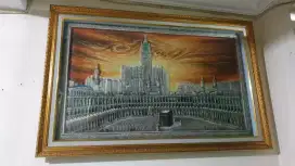 Pigura Hias Kaligrafi Relief Makkah Kabah uk 60x110