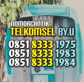 (bisa COD) nomor CANTIK kartu TELKOMSEL by.U byU seri tahun 1975 dkk