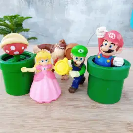 Paket 5 Mainan Figure Super Mario Bros Nintendo Toys Bekas