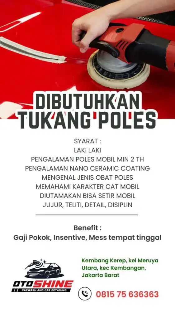 Lowongan Poles Salon Mobil