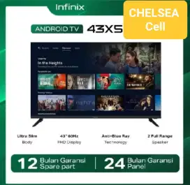 Murah New smart Tv 43in 43x5 grs resmi, bs kredit