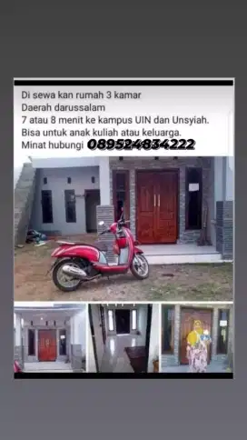 Disewakan rumah atau kamar