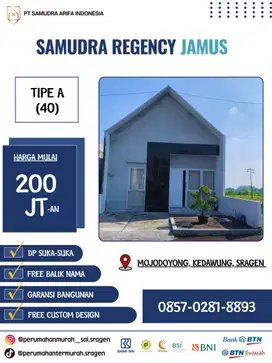 Perumahan Murah Samudra Regency Jamus dan Tasikmadu di Sragen