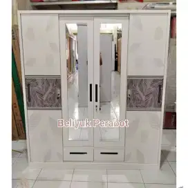 PROMO LEMARI PAKAIAN 4 PINTU BESI+BRANKAS+LACI NEW MODERN