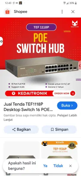 Tenda tef1118p-16-150w