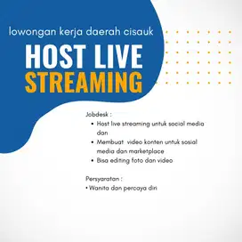 LOWONGAN PEKERJAAN SHIFT PAGI & MALAM ADMIN HOST LIVE ONLINE SHOP