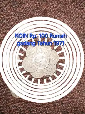 Di jual Koin 100 tebal Rumah gadang tahun 1971