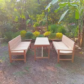 kursi lincak kayu/kursi warung/kursi taman/meja warung/meja kayu