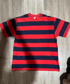 Tshirt Real Heavy Striped Red Navy