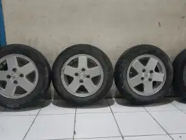 5 VELG OEM + BONUS BAN BEKAS SUZUKI KARIMUN WAGON R PCD4x100 RING13