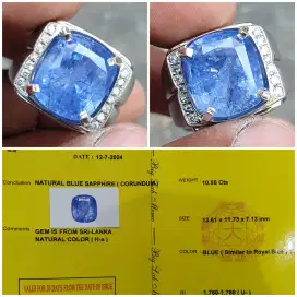 Natural Blue Sapphire 10.55 ct Srilanka memo BIG