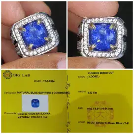 Natural Blue Sapphire 4.92ct Srilanka memo BIG