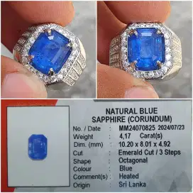 Natural Blue Sapphire 4.17ct srilanka memo KGL