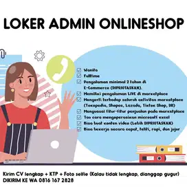 LOKER ADMIN OLSHOP DI GOLF ISLAND PIK