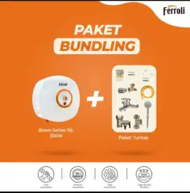 Jual Ferroli Paket Water Heater Bravo Series 15 Liter 350w