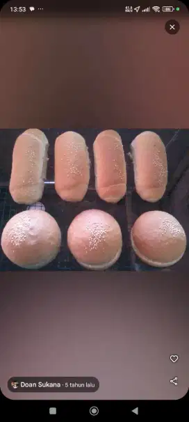 Roti burger dan hotdog