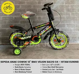 PROMO BARU Sepeda Anak Cowok 12” inch BMX Velion Salvo Ban POMPA MURAH