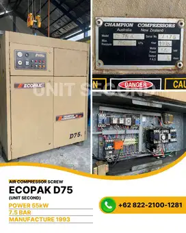 Kompresor Screw ECOPAK CHAMPION D75A 55kW 75Hp 7.5Bar