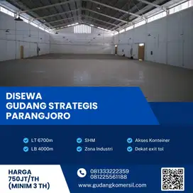 Disewa Gudang Industri Luas 6700m2 Lokasi Parangjoro,Sukoharjo