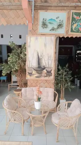 MEJA ROTAN BAHAMA SET (1 MEJA,3 KURSI)