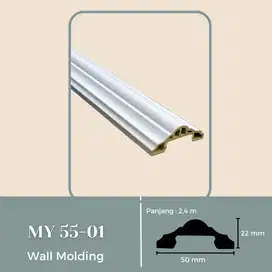 Wall Moulding PVC Dinding KISABA / Moulding Hiasan Dinding 2,4m - MY55