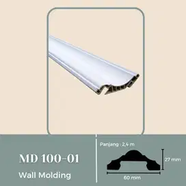 Wall Moulding PVC Dinding KISABA / Moulding Hiasan Dinding 2,4m MD100