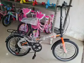 Sepeda Lipat 20 inch VELION ( MEMILIKI GIGI 7 SPEED DAN REM CAKRAM )