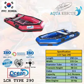 Perahu Karet PVC OCEAN 290 Rescue SAR Banjir Mancing Kap 3-4 Orang
