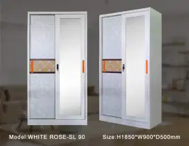 Lemari pakaian besi 2 pintu sleding ROSE