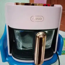 Air Fryer digital Kaca Mecoo pink