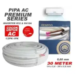 Pipa tembaga AC 1/2pk sampai 1pk Denpo premium exlusive