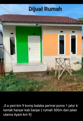 Dijual Rumah tipe 36 kab  banjar 500m dari jl utama Ayani