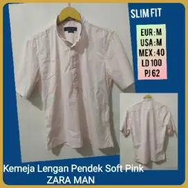 Kemeja Pria Lengan Pendek Soft Pink ZARA MAN
